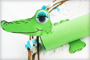 Wie man ein Krokodil aus Papier selbst basteln kann